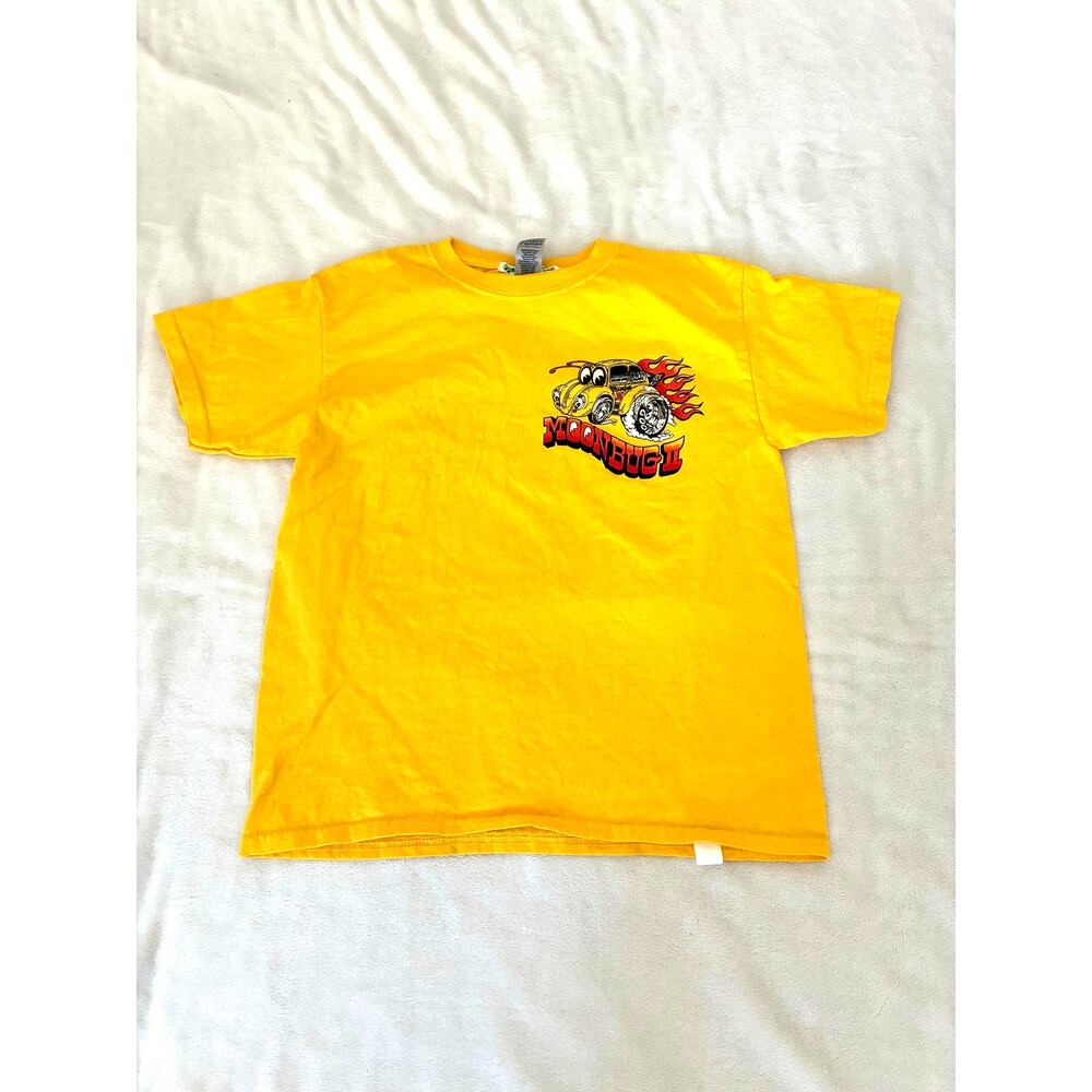 MOONEYES Moon Bug II T-Shirt Youth M Yellow Hot Rod